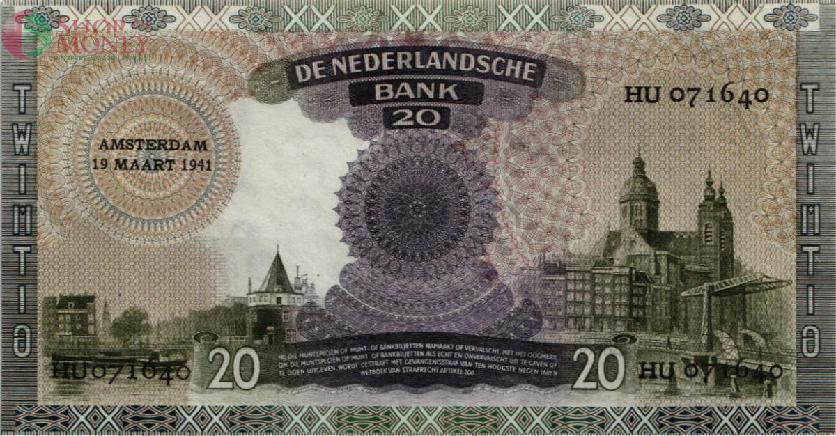 НИДЕРЛАНДЫ 20 ГУЛЬДЕНОВ (19.03.1941) 2