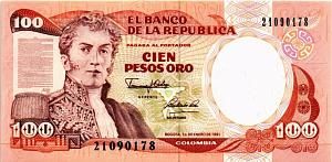 КОЛУМБИЯ 100 ПЕСО (01.01.1991) 1