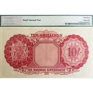 БАГАМСКИЕ ОСТРОВА 10 ШИЛЛИНГА (PMG - GRADE 53) 2