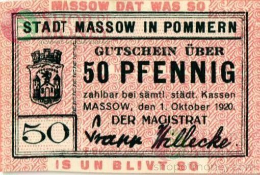 ГЕРМАНИЯ 50 ПФЕННИГОВ (НОТГЕЛЬД) 1