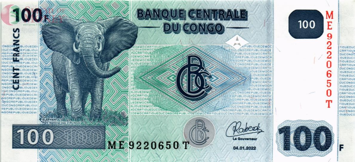 КОНГО ДР 100 ФРАНКОВ (Hôtel des Monnaies) 1