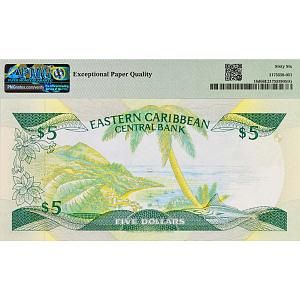 ВОСТОЧНЫЕ КАРИБЫ 5 ДОЛЛАРОВ (D - ДОМИНИКА, PMG - GRADE 66) 2