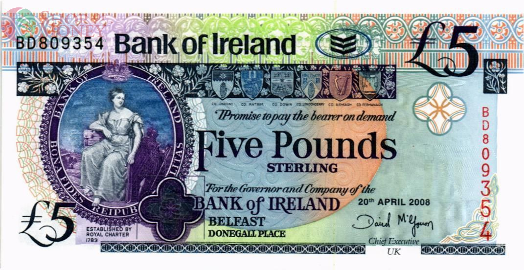 СЕВЕРНАЯ ИРЛАНДИЯ 5 ФУНТОВ (BANK OF IRELAND) 1
