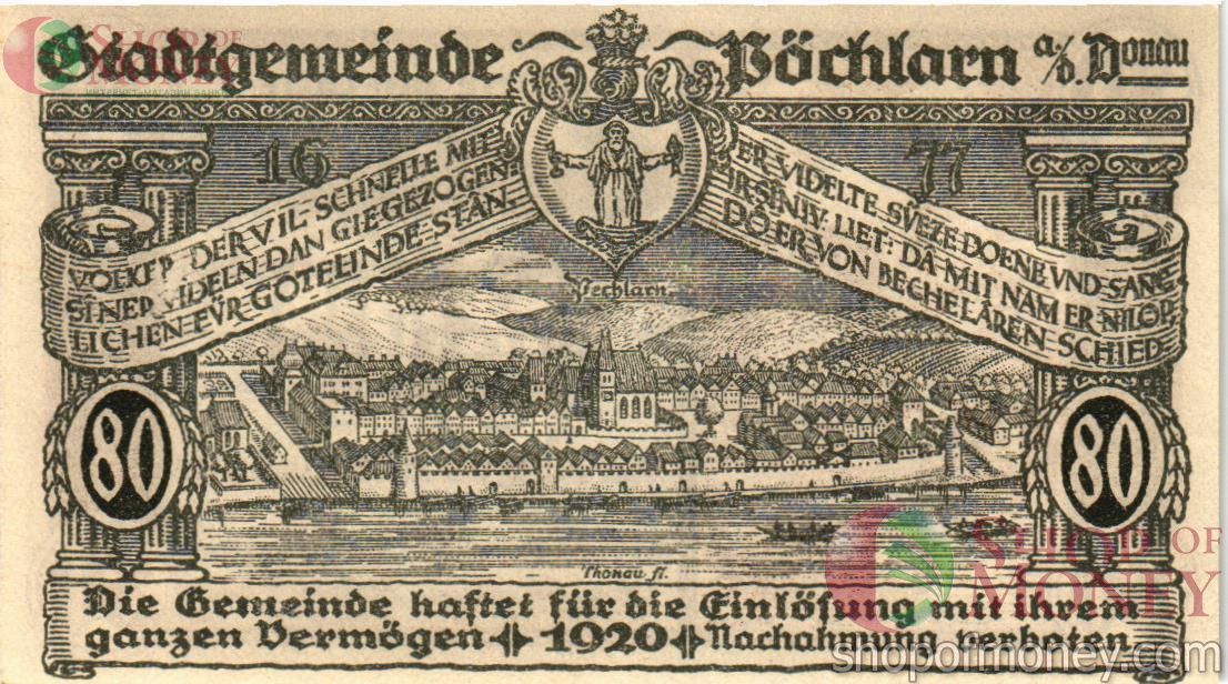 АВСТРИЯ 80 ХЕЛЛЕРОВ (НОТГЕЛЬД) 2