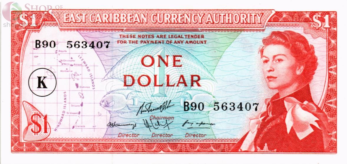 ВОСТОЧНЫЕ КАРИБЫ 1 ДОЛЛАР (K - СЕНТ-КИТС) 1