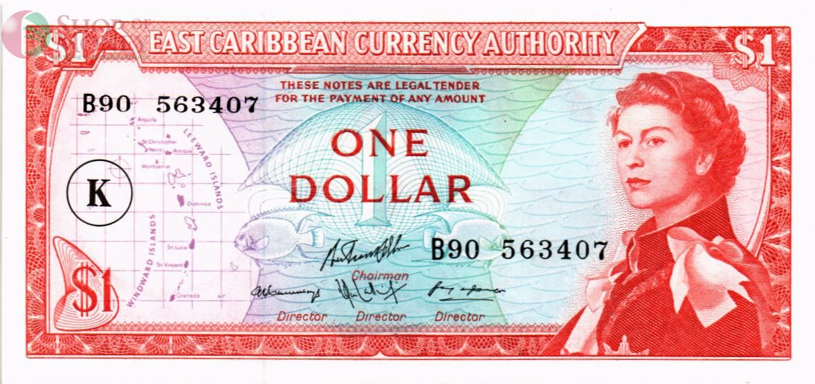 ВОСТОЧНЫЕ КАРИБЫ 1 ДОЛЛАР (K - СЕНТ-КИТС) 1