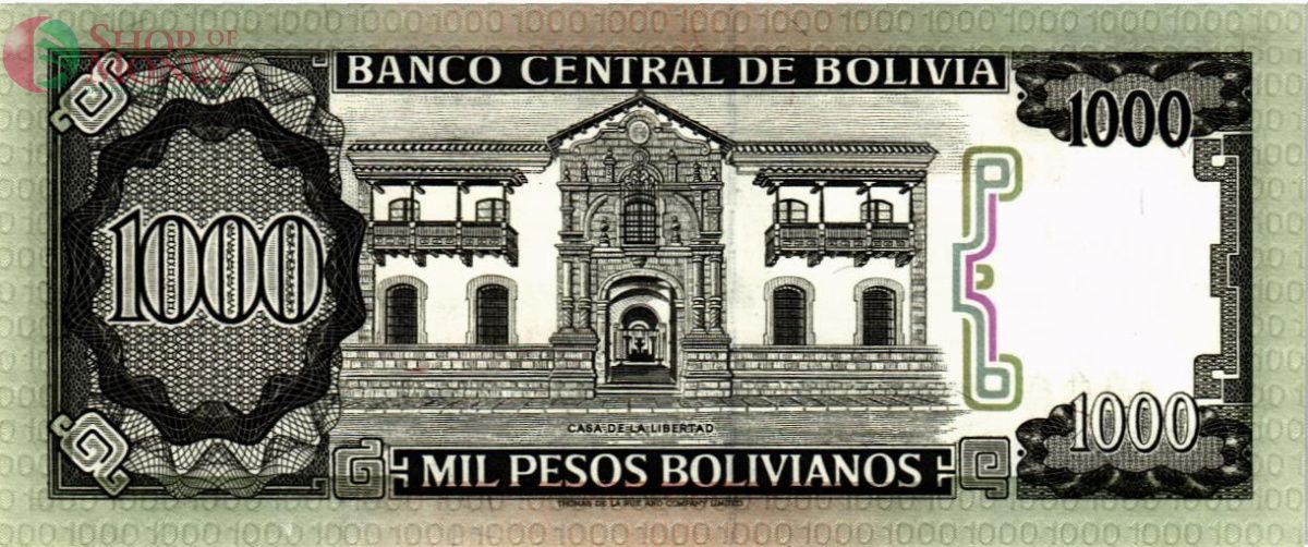 БОЛИВИЯ 1000 БОЛИВИАНОС 2