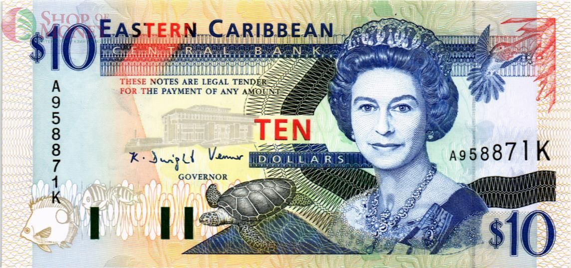 ВОСТОЧНЫЕ КАРИБЫ 10 ДОЛЛАРОВ (K - СЕНТ КИТС) 1