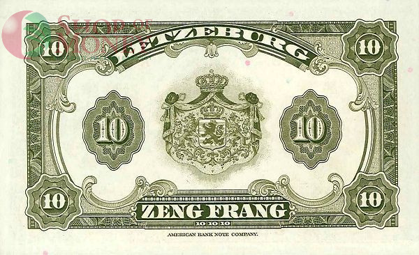 ЛЮКСЕМБУРГ 10 ФРАНКОВ 2