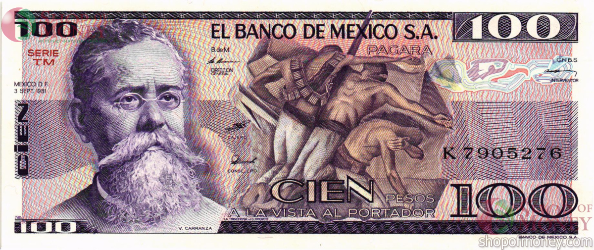 МЕКСИКА 100 ПЕСО (-TM- СЕРИЯ) 1