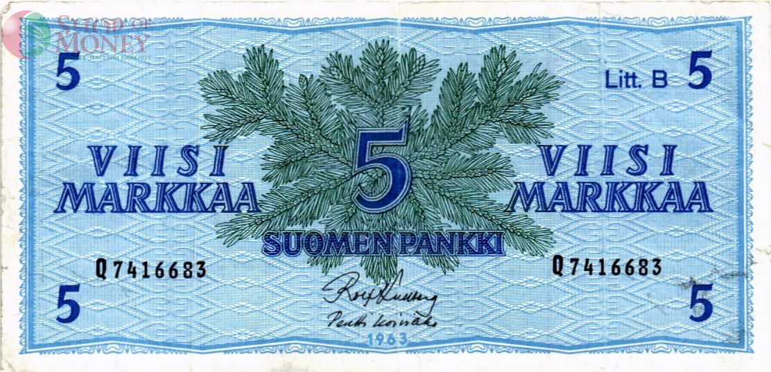 ФИНЛЯНДИЯ 5 МАРОК (Litt. B) 1
