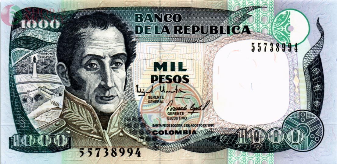 КОЛУМБИЯ 1000 ПЕСО (02.08.1995) 1