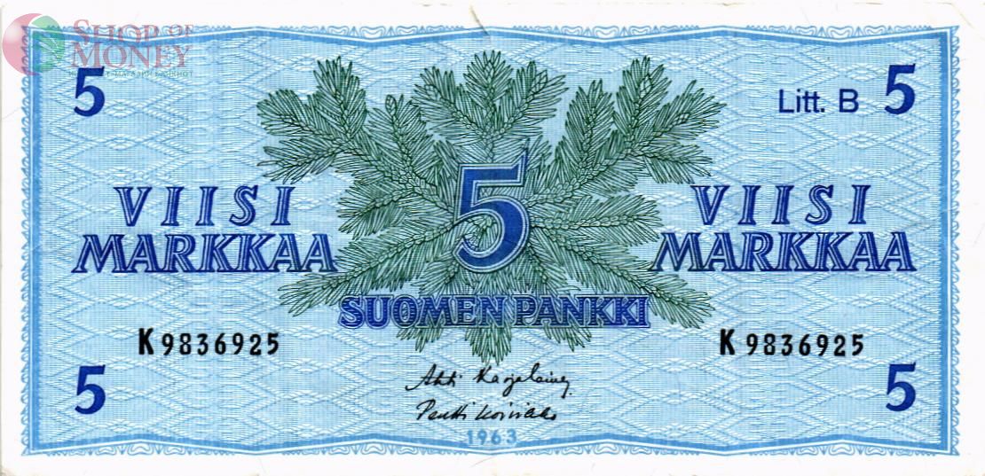 ФИНЛЯНДИЯ 5 МАРОК (Litt. B) 1