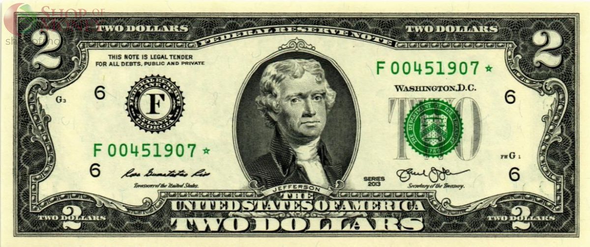 США 2 ДОЛЛАРА (F - АТЛАНТА, REPLACEMENT) 1