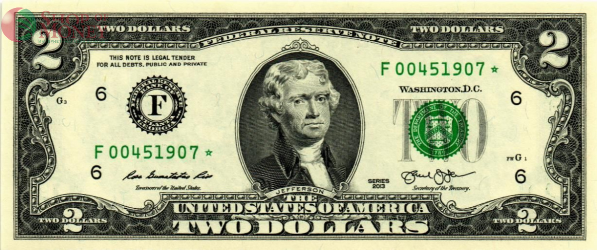 США 2 ДОЛЛАРА (F - АТЛАНТА, REPLACEMENT) 1