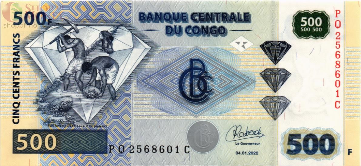 КОНГО ДР 500 ФРАНКОВ (Crane Currency) 1