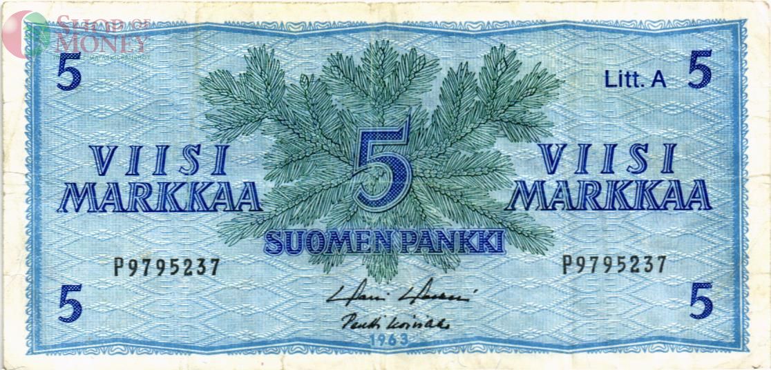 ФИНЛЯНДИЯ 5 МАРОК (Litt. B) 1
