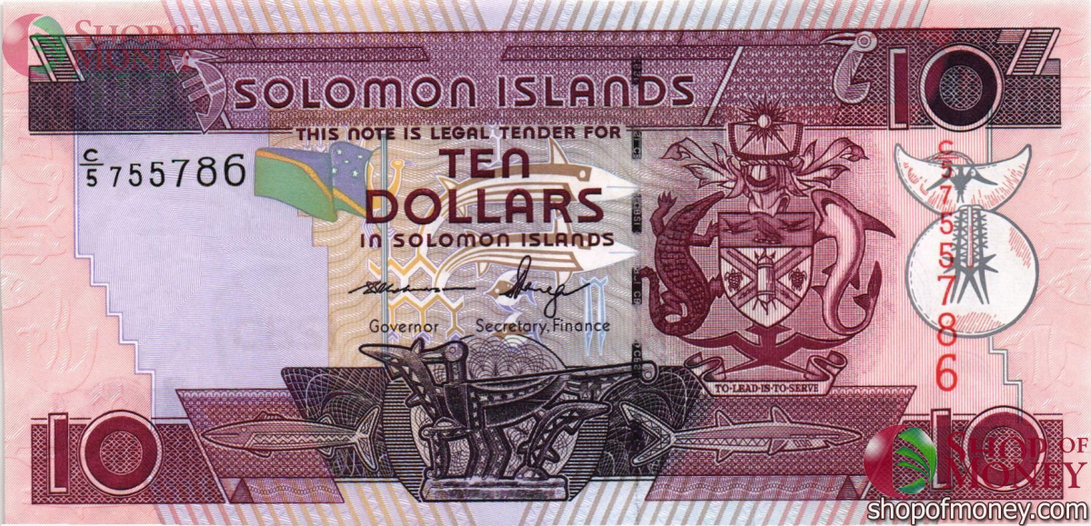 СОЛОМОНОВЫ ОСТРОВА 10 ДОЛЛАРОВ -C/5- СЕРИЯ 1