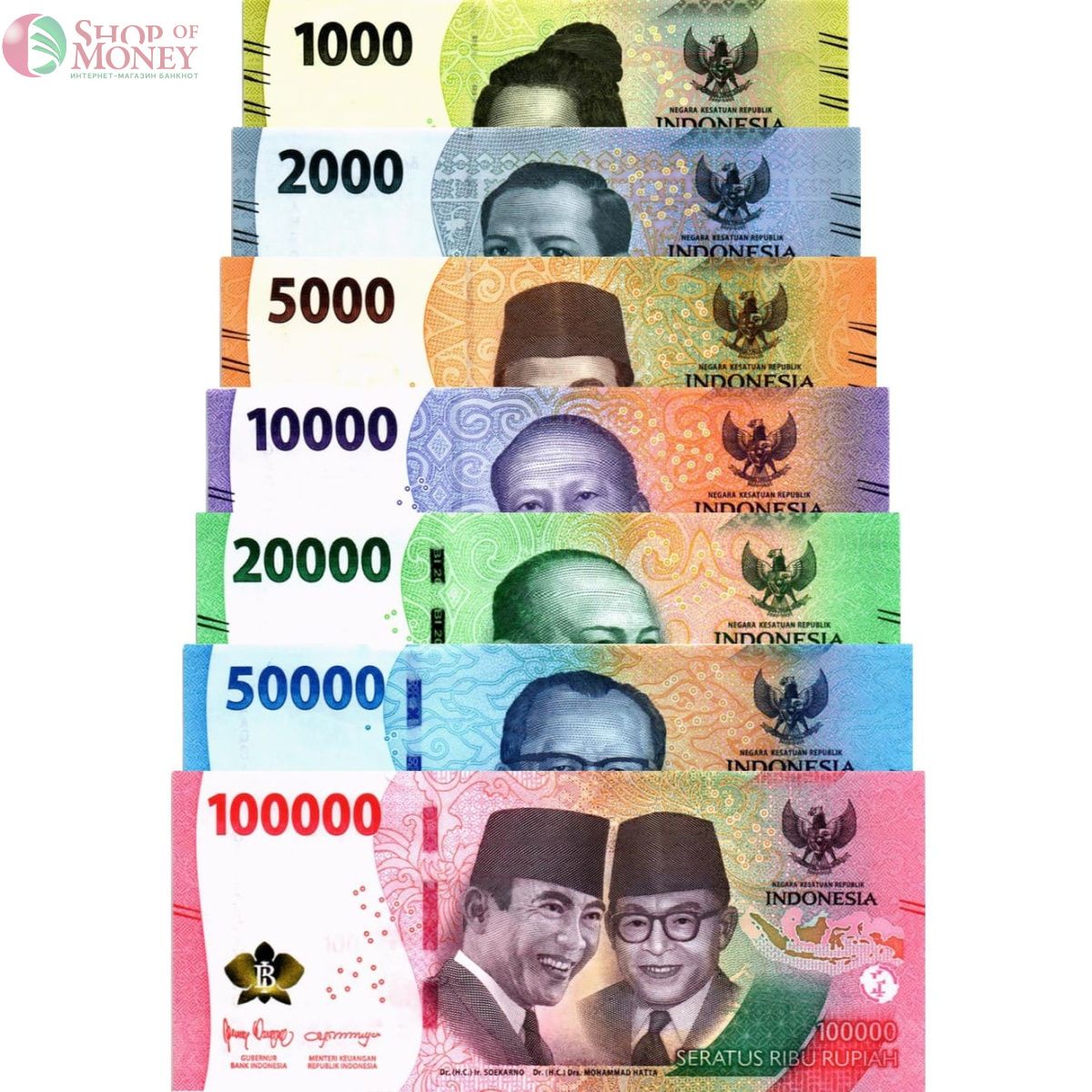ИНДОНЕЗИЯ НАБОР 1000 2000 5000 10000 20000 50000 100000 РУПИЙ 1