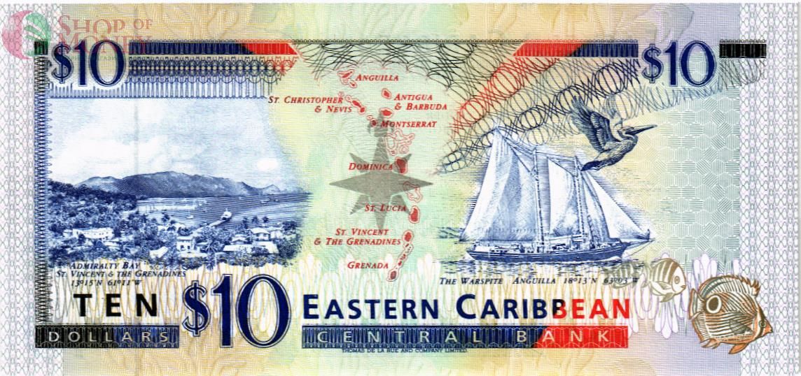 ВОСТОЧНЫЕ КАРИБЫ 10 ДОЛЛАРОВ (K - СЕНТ КИТС) 2
