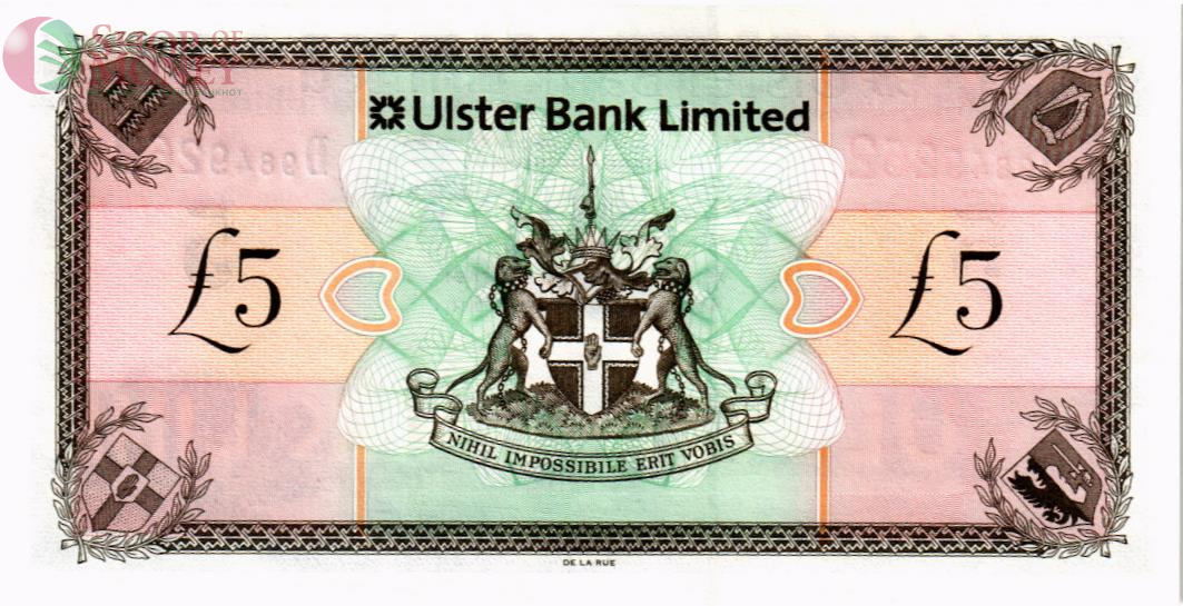 СЕВЕРНАЯ ИРЛАНДИЯ 5 ФУНТОВ (ULSTER BANK) 2