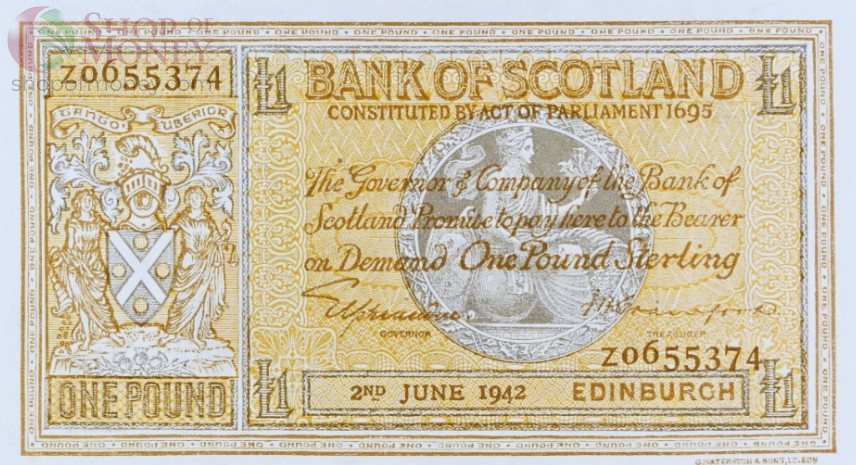 ШОТЛАНДИЯ 1 ФУНТ (PMG - GRADE 66) 3