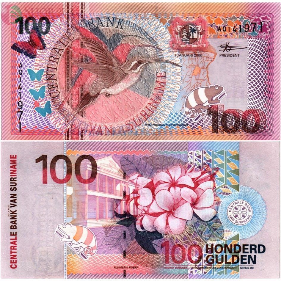 СУРИНАМ НАБОР 5 10 25 100 500 1000 ГУЛЬДЕНОВ 3