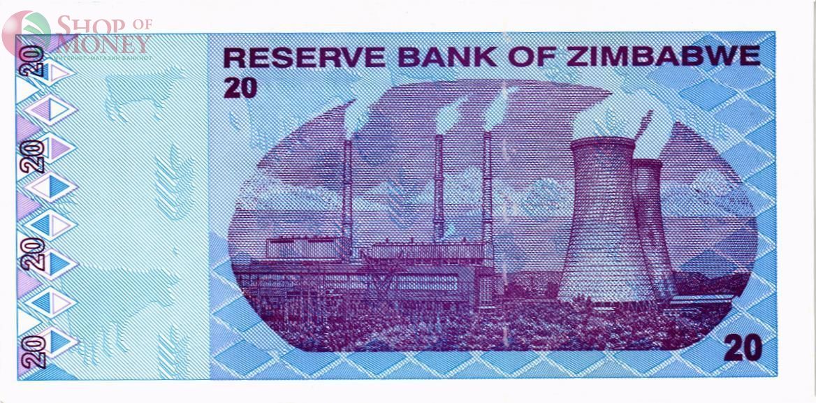 ЗИМБАБВЕ 20 ДОЛЛАРОВ 2