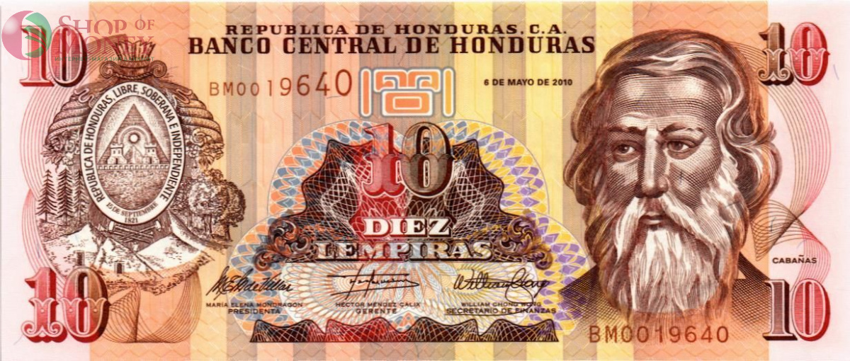 ГОНДУРАС 10 ЛЕМПИР 1