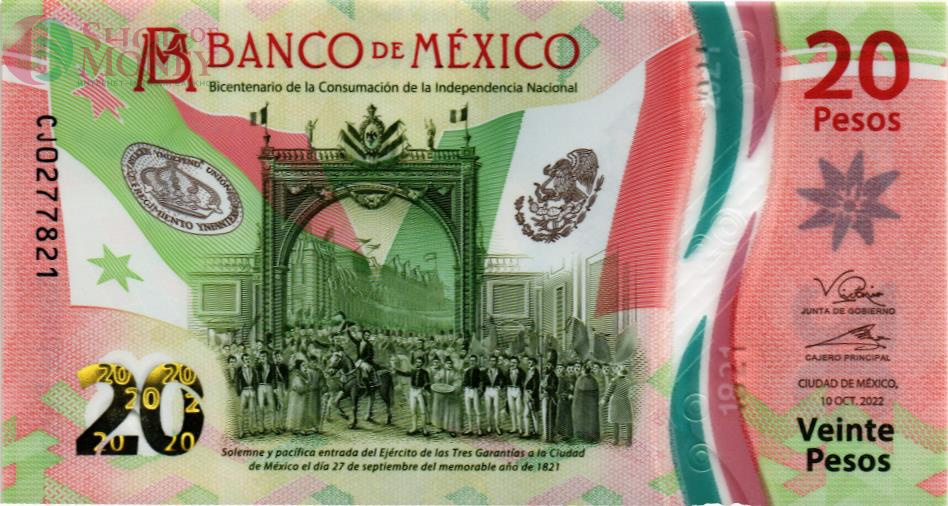 МЕКСИКА 20 ПЕСО (10.10.2022) 1