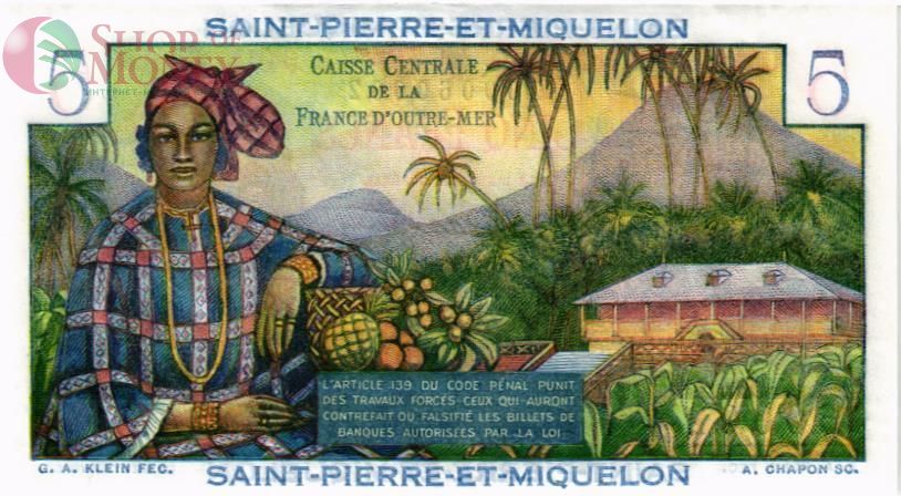 СЕН-ПЬЕР И МИКЕЛОН 5 ФРАНКОВ 2