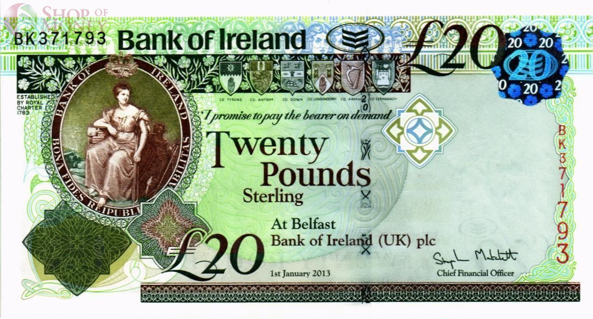 СЕВЕРНАЯ ИРЛАНДИЯ 20 ФУНТОВ (BANK OF IRELAND) 1