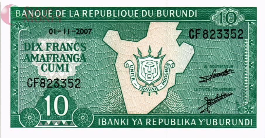 БУРУНДИ 10 ФРАНКОВ 1