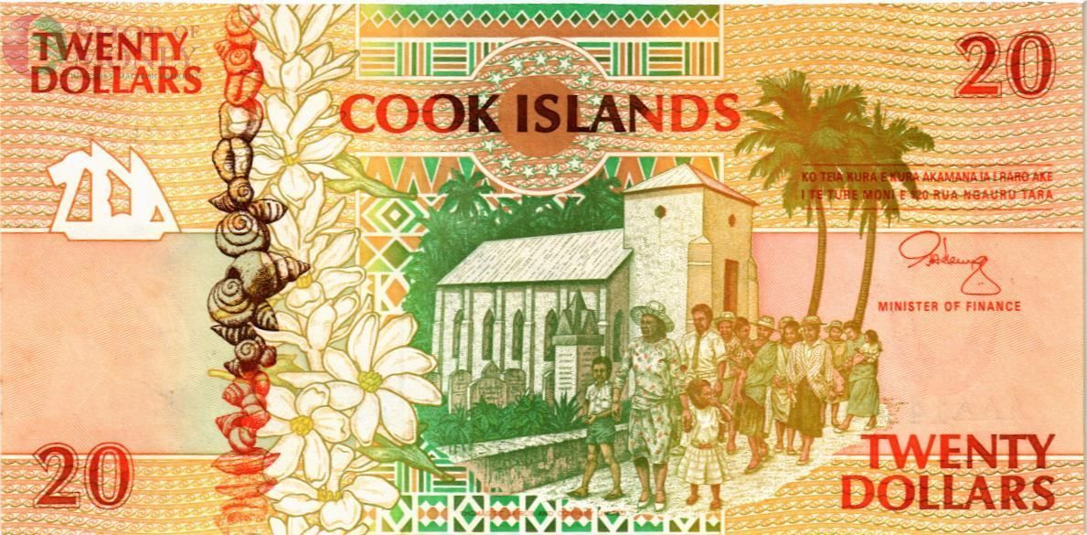 ОСТРОВА КУКА 20 ДОЛЛАРОВ 1