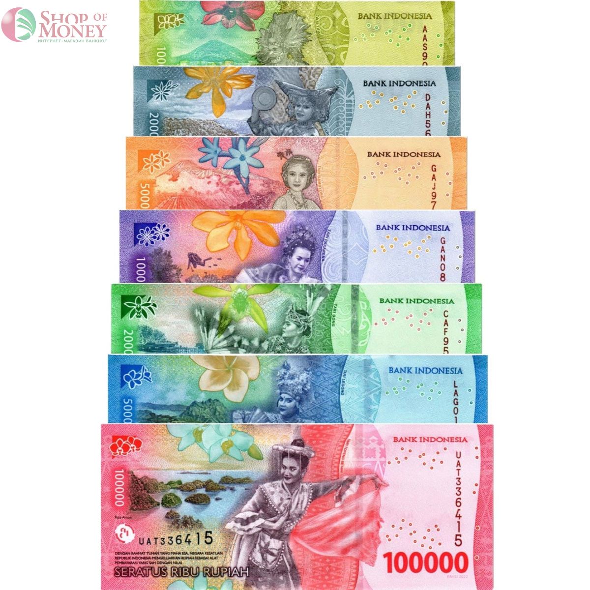 ИНДОНЕЗИЯ НАБОР 1000 2000 5000 10000 20000 50000 100000 РУПИЙ 2
