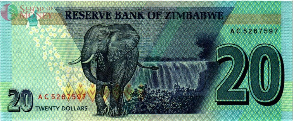 ЗИМБАБВЕ 20 ДОЛЛАРОВ 2