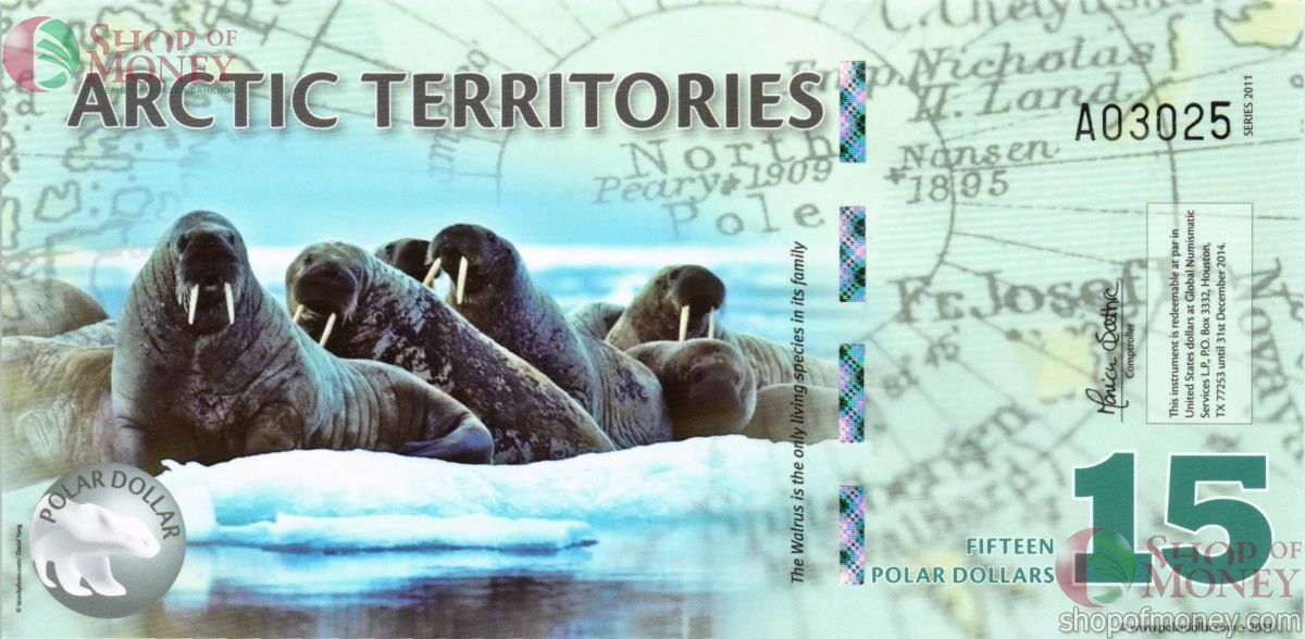 АРКТИЧЕСКИЕ ТЕРРИТОРИИ 15 ДОЛЛАРОВ 1