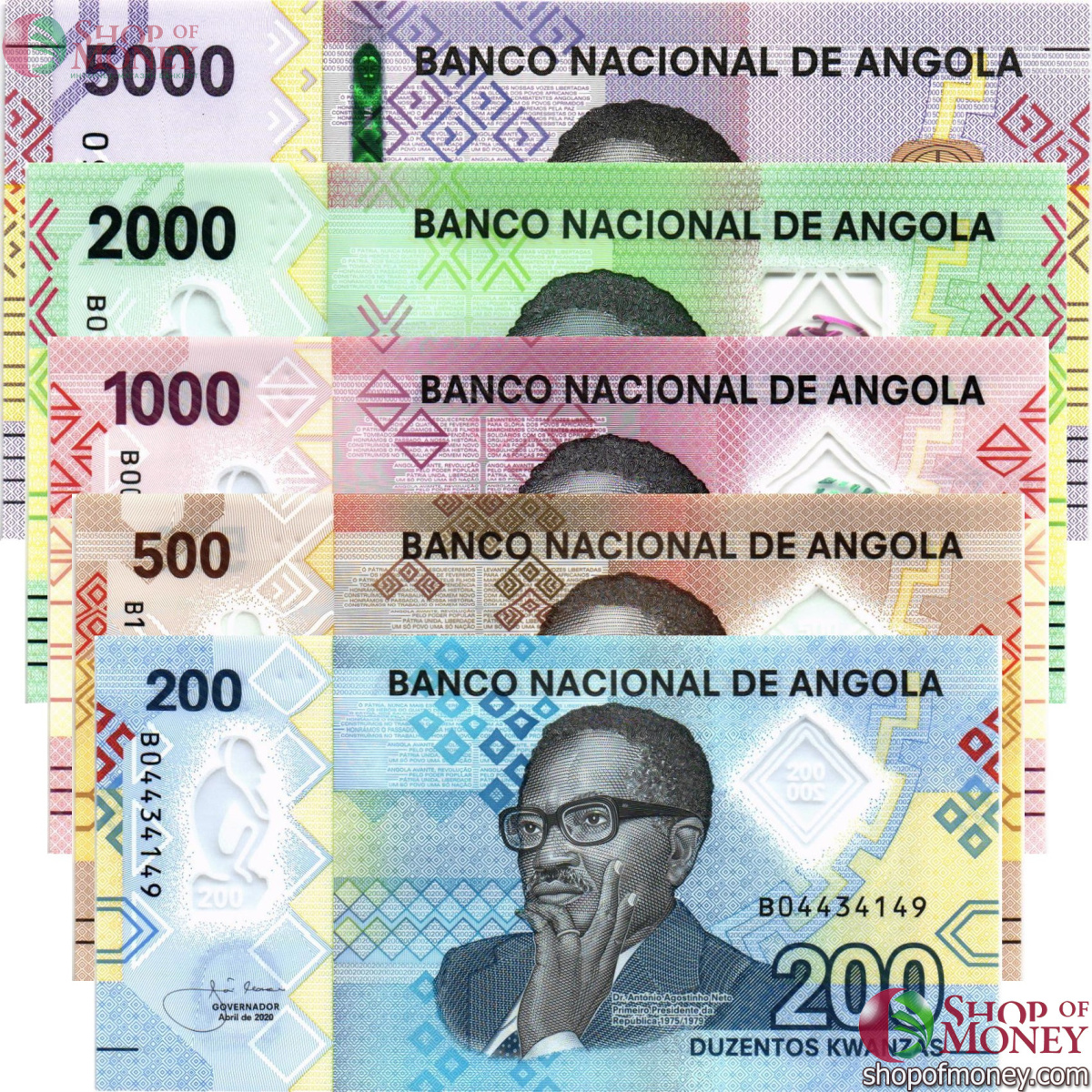 АНГОЛА 5000-2000-1000-500-200 КВАНЗА 1
