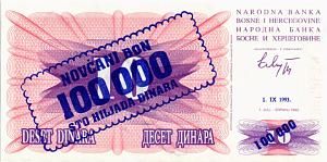 БОСНИЯ И ГЕРЦЕГОВИНА 100000 ДИНАР (01.09.1993) 1