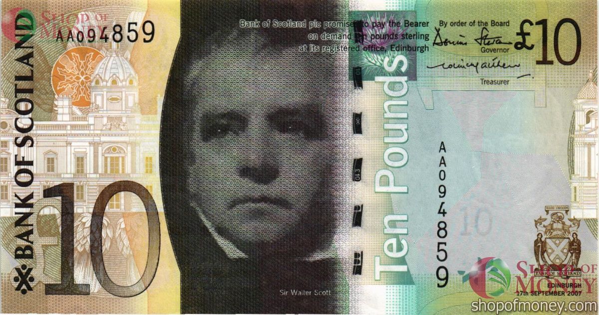 ШОТЛАНДИЯ 10 ФУНТОВ (-AA-СЕРИЯ) 1