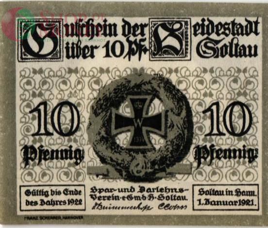 ГЕРМАНИЯ 10 ПФЕННИГОВ (НОТГЕЛЬД) 1