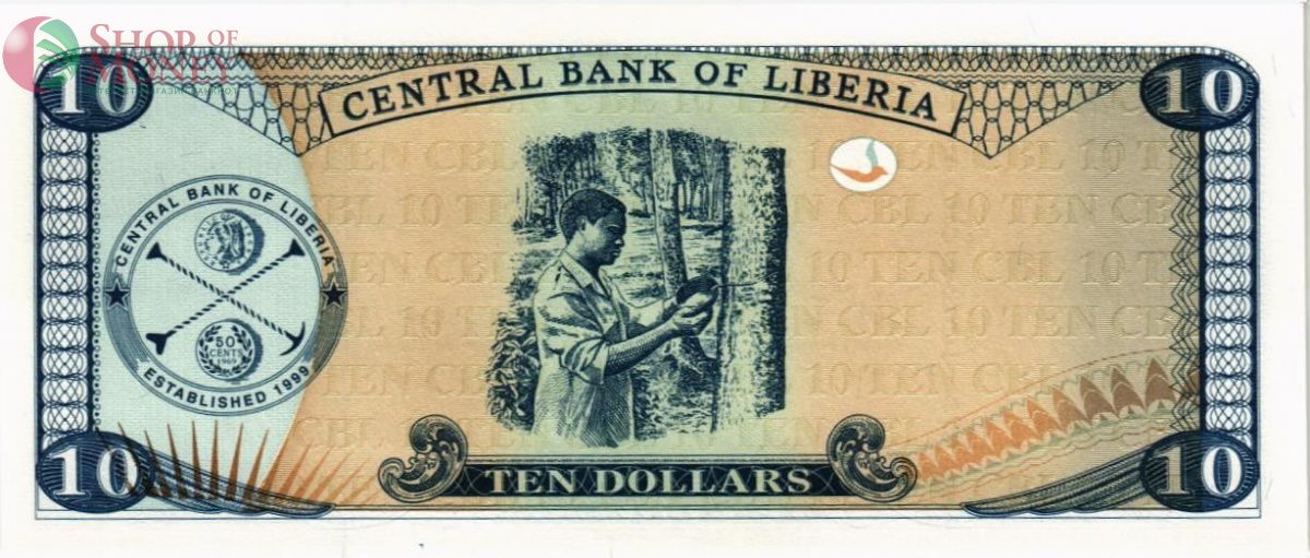 ЛИБЕРИЯ 10 ДОЛЛАРОВ 2