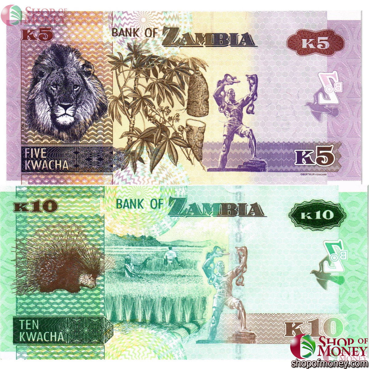 ЗАМБИЯ НАБОР 5 10 КВАЧА 2