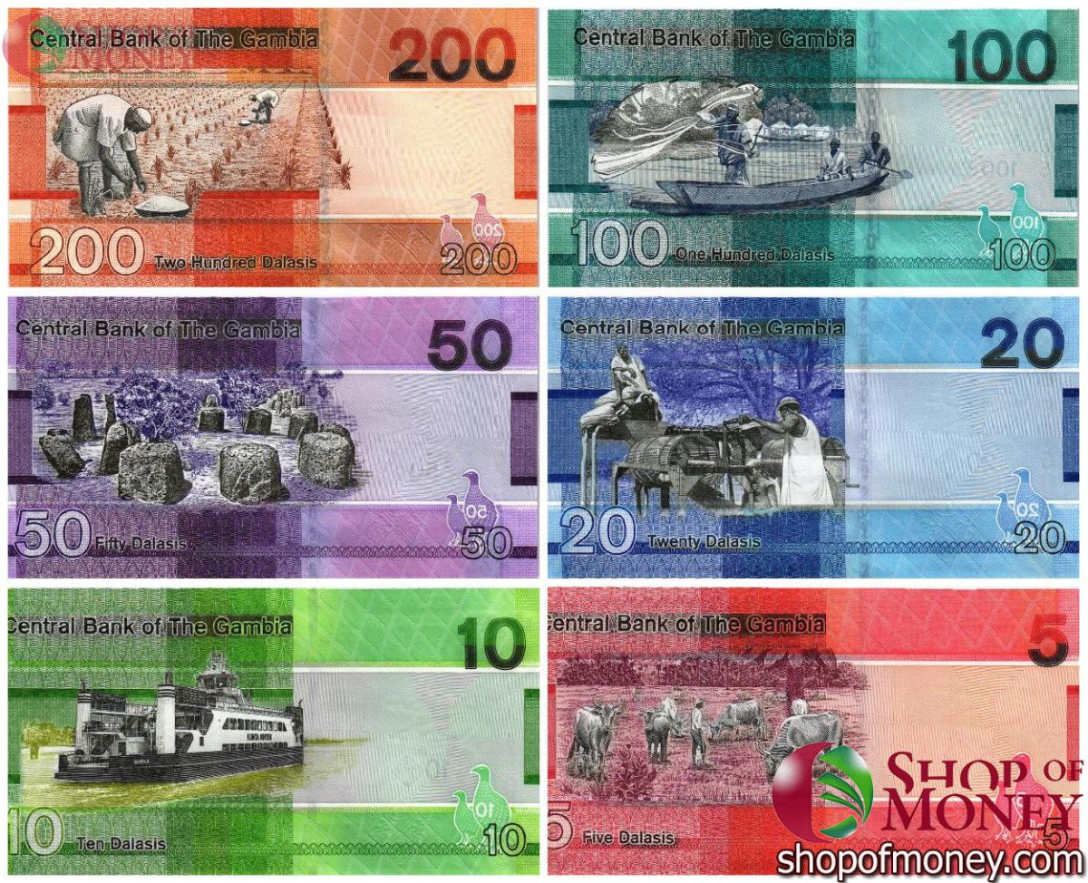 ГАМБИЯ НАБОР 5 10 20 50 100 200 ДАЛАСИ 2