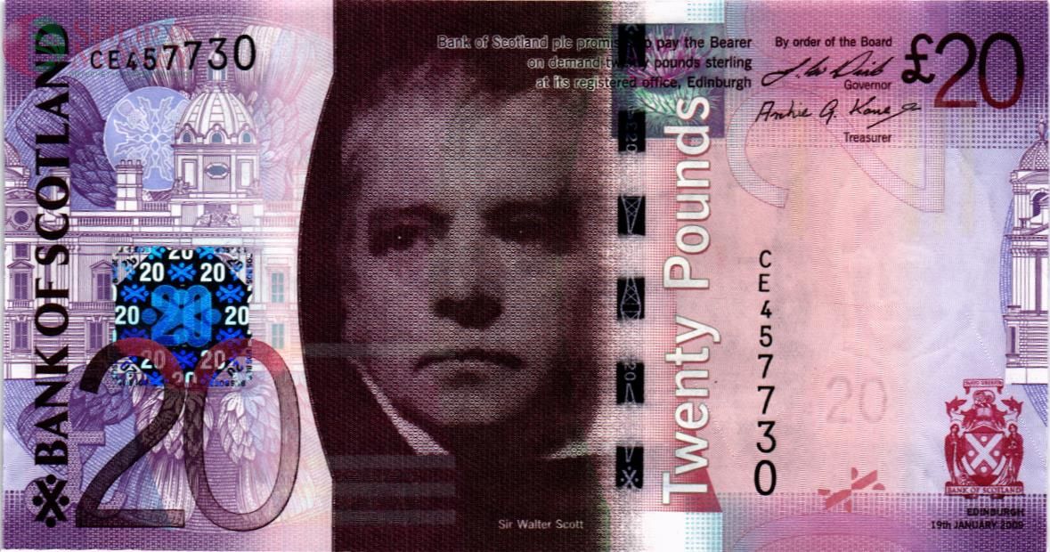 ШОТЛАНДИЯ 20 ФУНТОВ (BANK OF SCOTLAND) 1