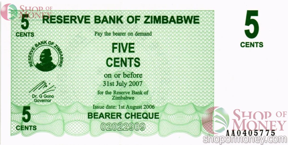 ЗИМБАБВЕ 5 ЦЕНТОВ 1