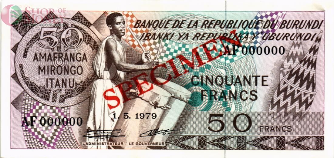 БУРУНДИ 50 ФРАНКОВ (SPECIMEN) 1