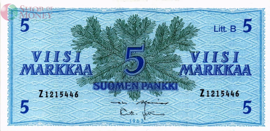 ФИНЛЯНДИЯ 5 МАРОК (Litt. B) 1
