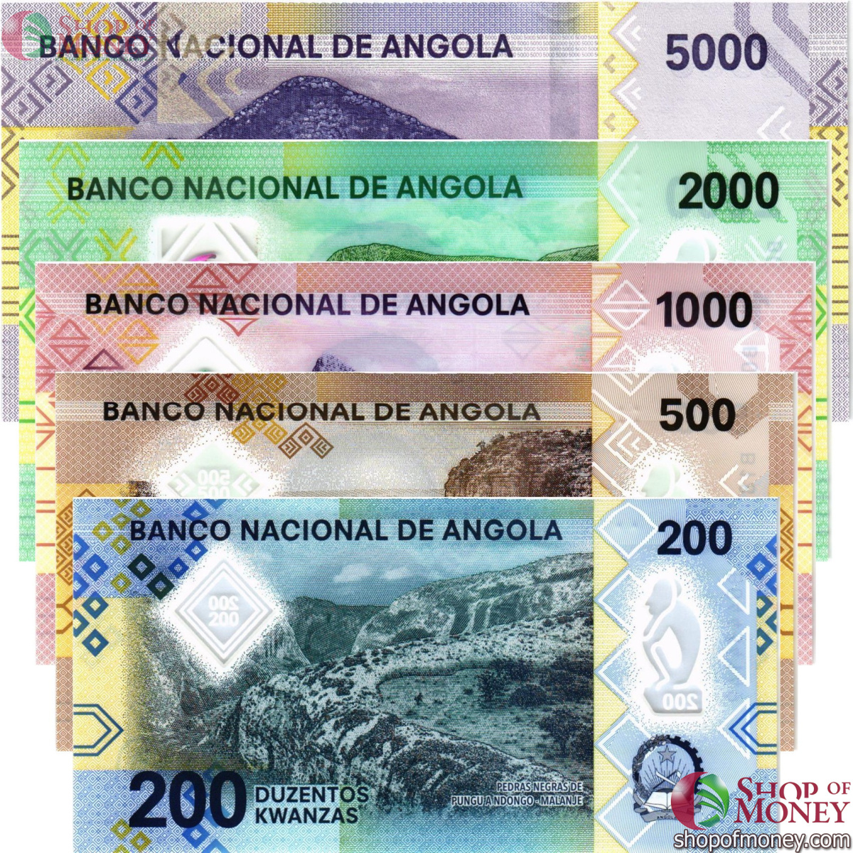 АНГОЛА 5000-2000-1000-500-200 КВАНЗА 2
