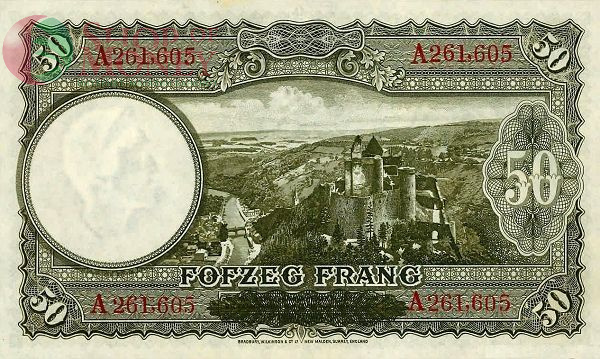 ЛЮКСЕМБУРГ 50 ФРАНГ 2